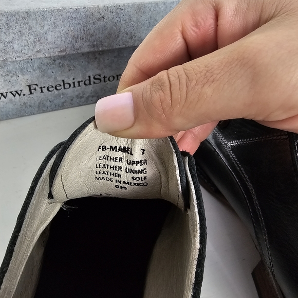 Freebird Mabel Oxford Black Bootie Shoe Leather Size 7 - Picture 6 of 9